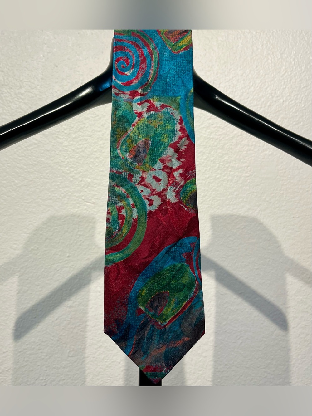 Vintage Oscar de la Renta Multicolor Abstract 100% Silk Tie